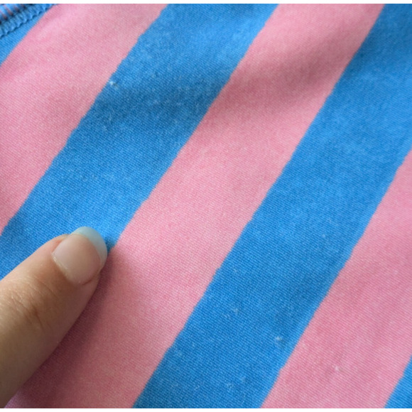 Crewcuts x SZ Blockprints Pink Blue Striped Rash Guard Girls 12 Youth J Crew - Picture 7 of 7